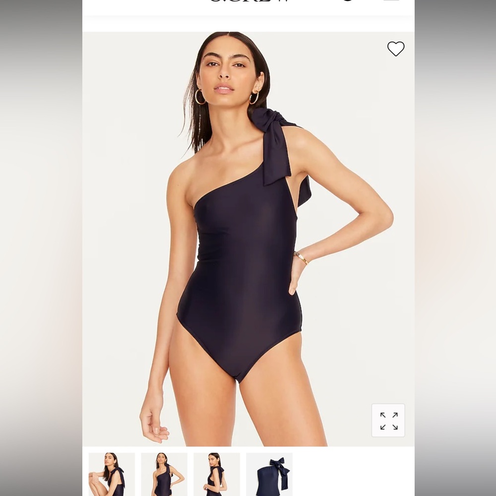 NWT J.Crew bow one shoulder one-piece